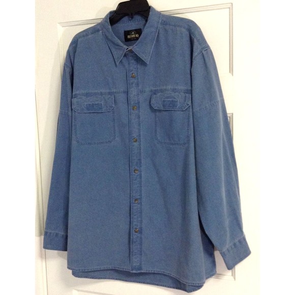 VTG Redhead Denim Shirt Mens 2XL Blue Shacket Button-up Long Sleeve Workwear - Picture 2 of 11